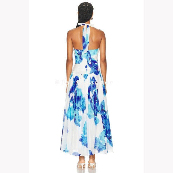 NWT Nicholas The Label Giulia Deep V Halter Midi Dress Size 2 - Picture 5 of 10